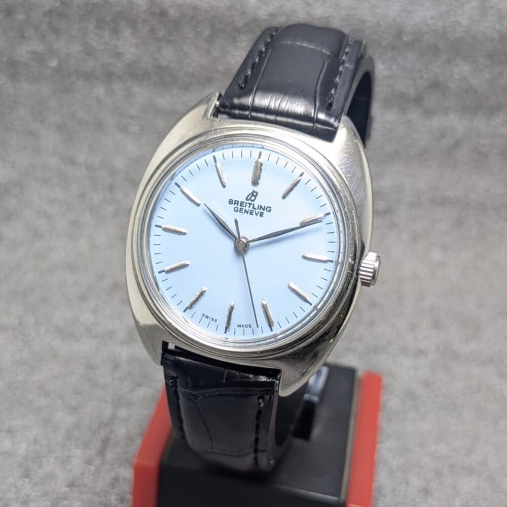 BREITLING Watch Mechanical Swiss made manual winding 17 jewels Blue - Vintage